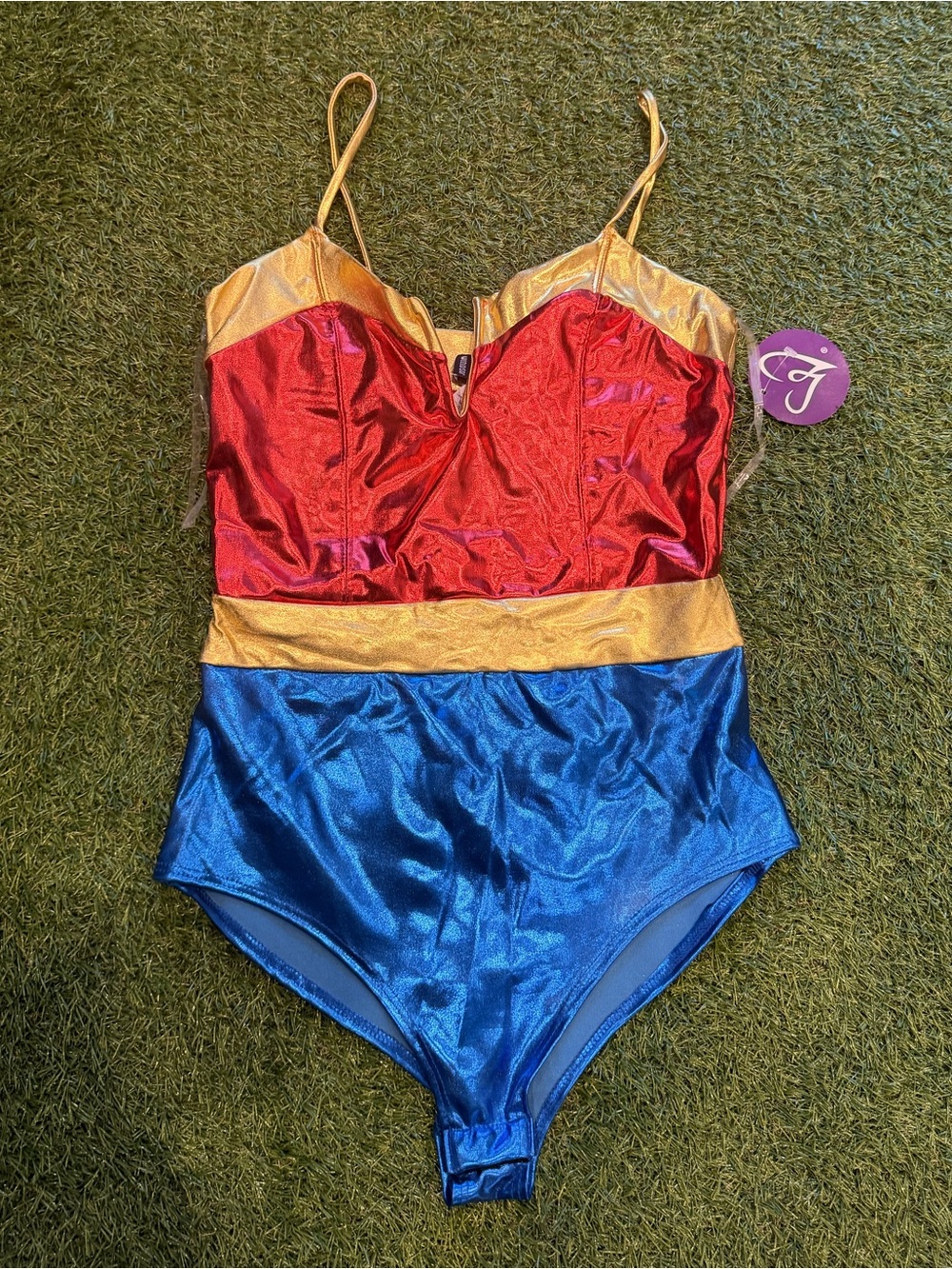 Windsor Wonder Woman Inspired Metallic Costume Bodysuit – Medium NWT